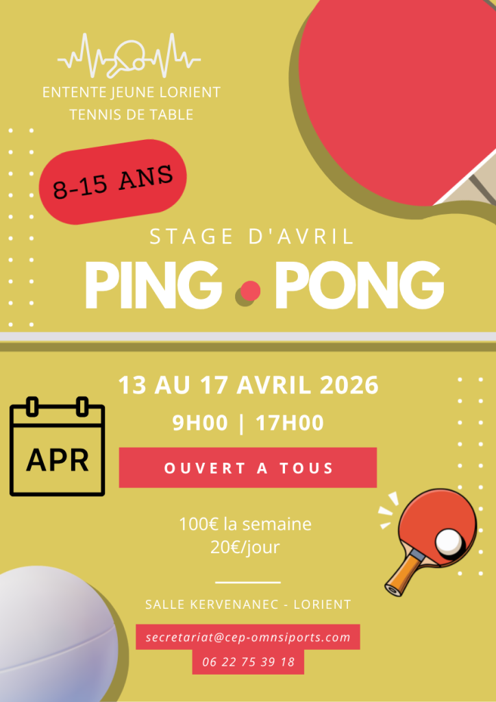 stage tennis de table paques 2026