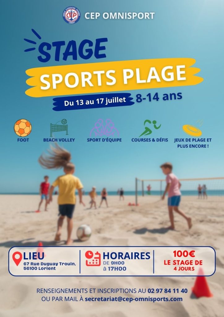 sports de plage juillet 2026 cep lorient