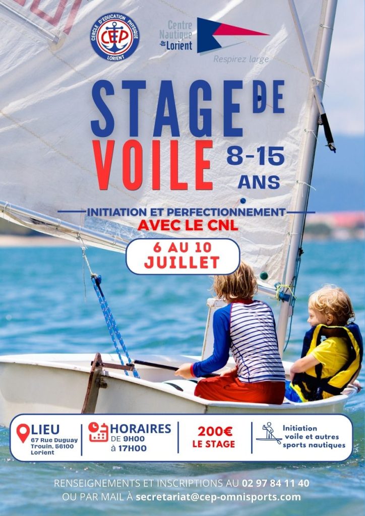 stage de voile juillet 2026 cep lorient